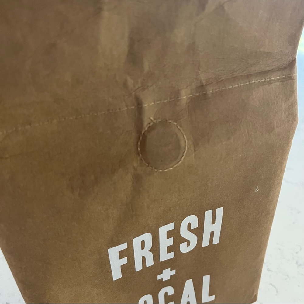Brown Fresh Local Kitchen Packable Reusable Lunch Storage Bag Cooler Work School - Picture 4 of 7